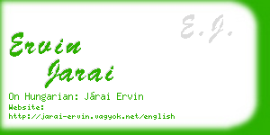 ervin jarai business card